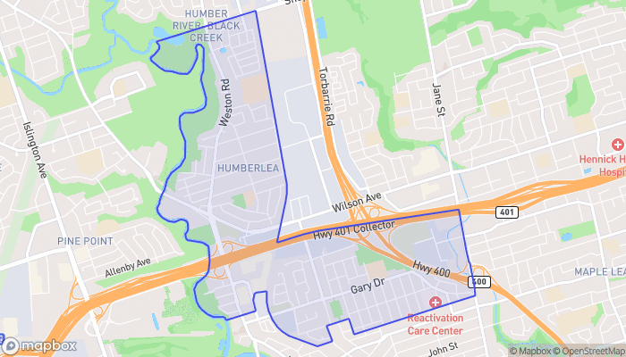 Map of Pelmo Park-Humberlea