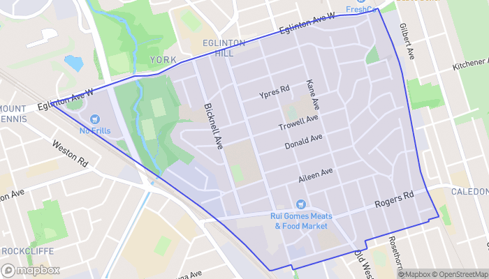 Map of Keelesdale-Eglinton West