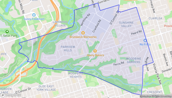 Map of O'Connor-Parkview