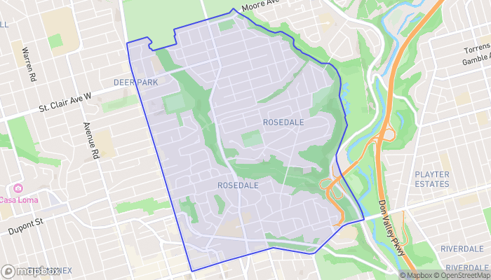 Map of Rosedale-Moore Park