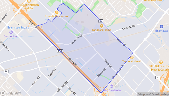 Map of Bramalea West Industrial