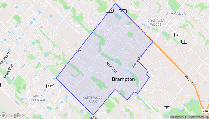 Map of Downtown Brampton