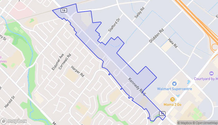 Map of Kennedy Road South