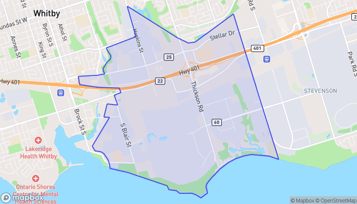 Map of Whitby Industrial