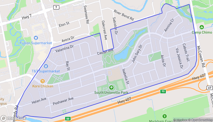 Map of South Unionville