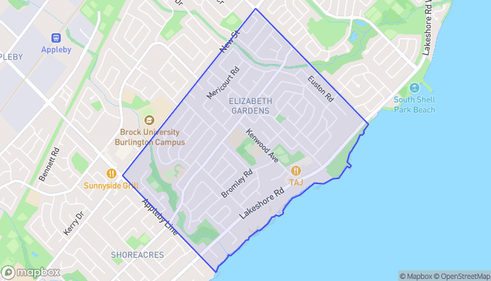 Map of Elizabeth Gardens