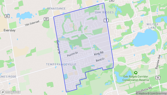 Map of Oak Ridges