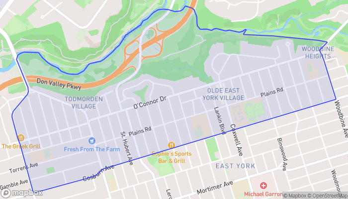 Map of Old East York