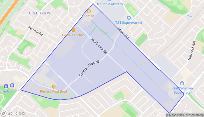Map of Mavis-Erindale