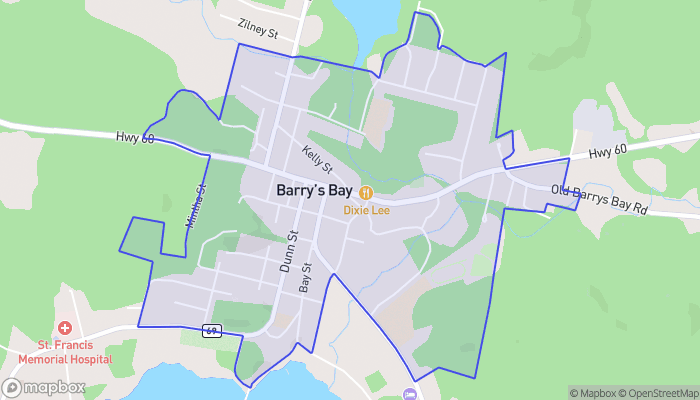 Map of Barry's Bay