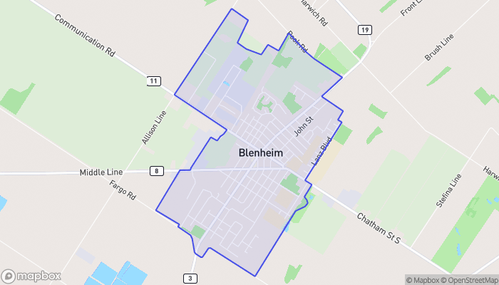 Map of Blenheim
