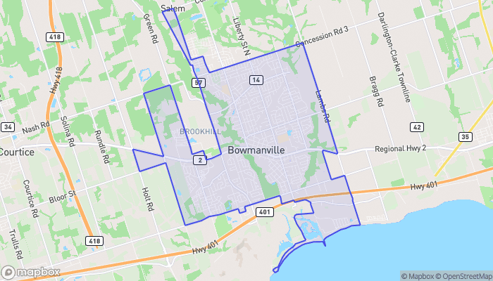 Map of Bowmanville