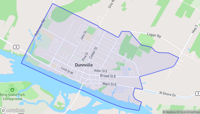 Map of Dunnville
