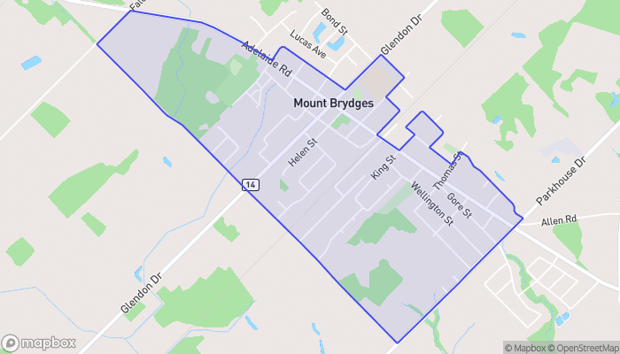 Map of Mount Brydges