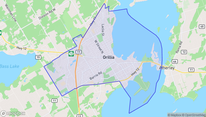 Map of Orillia