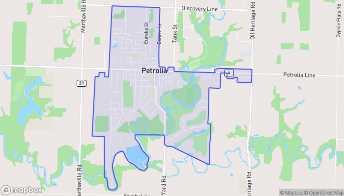 Map of Petrolia