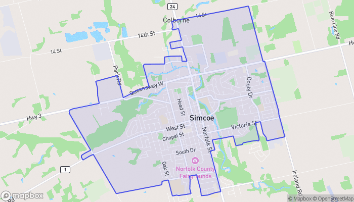 Map of Simcoe