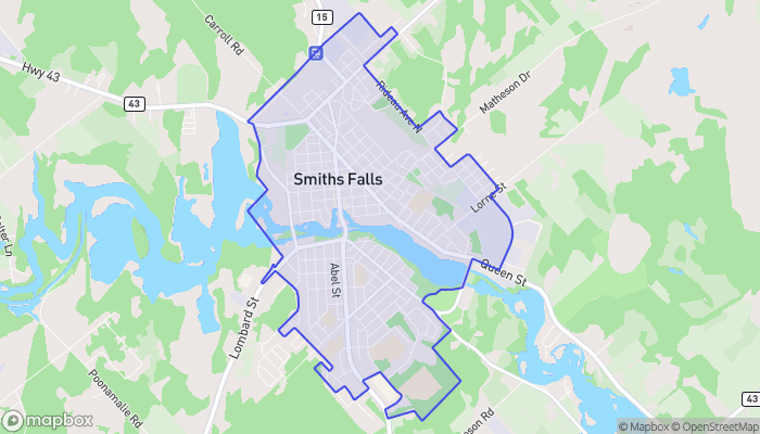 Map of Smiths Falls