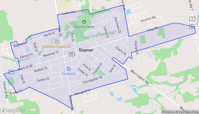 Map of Stayner
