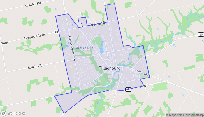 Map of Tillsonburg