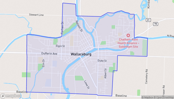 Map of Wallaceburg