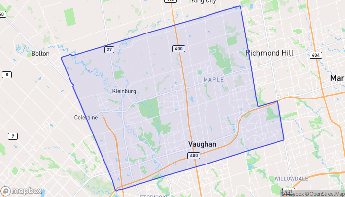 Map of Vaughan