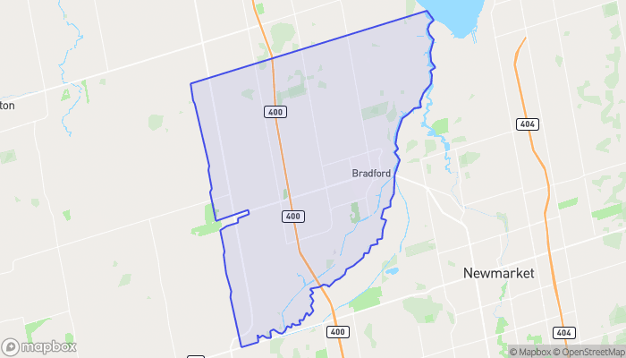 Map of Bradford West Gwillimbury
