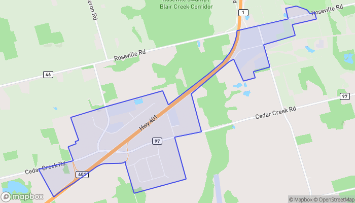 Map of Hwy. 401 Employment Area