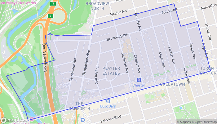 Map of Playter Estates - Danforth