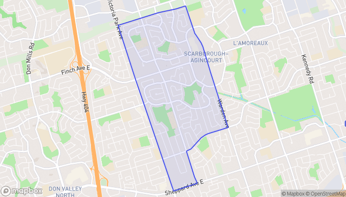 Map of L'Amoreaux West