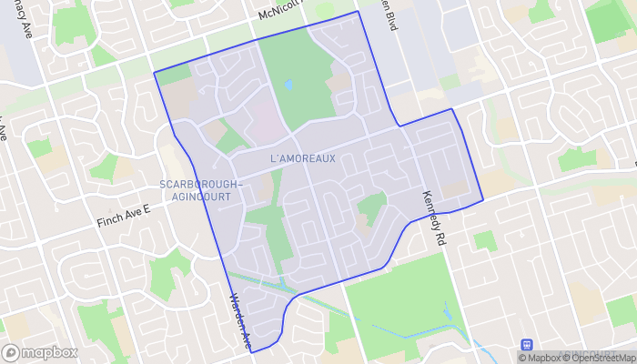 Map of East L'Amoreaux