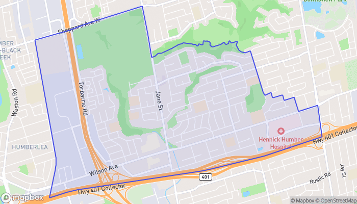 Map of Oakdale-Beverley Heights