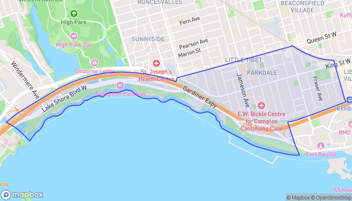 Map of South Parkdale