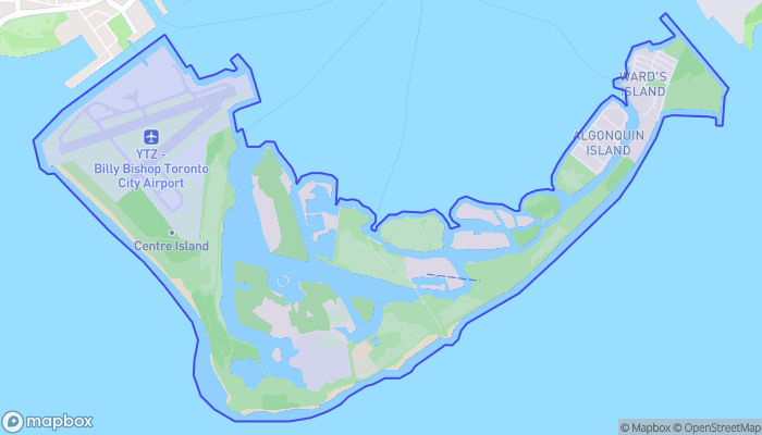 Map of Toronto Islands