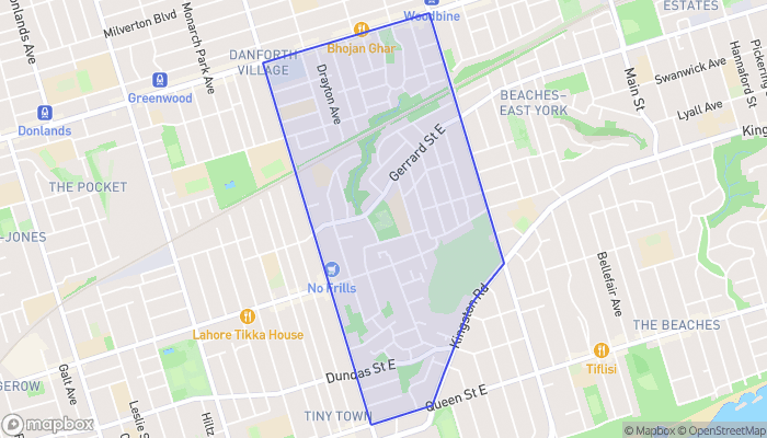 Map of Woodbine Corridor