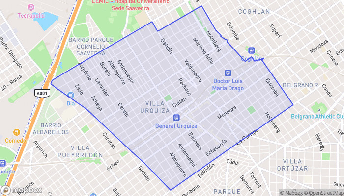 Map of Villa urquiza